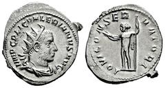 Roman Imperial Valerian I. Antoninianus. 253-254 d.C. Rome. (Ric-92). (Cohen-94). Anv.: IMP C P LIC VALERIANVS AVG. Radiate, draped bust right . Rev.: IOVI CONSERVAR., Jupiter standing facing, holding