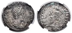 Roman Imperial Salonina. Antoninianus. 257-258 d.C. Colonia Agrippinensis. (Ric-V.1 6). Anv.: SALONINA AVG. Diademed and draped bust to right, set on crescent. Rev.: FELICITAS PVBLICA. Felicitas seate