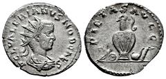 Roman Imperial Valerian II. Antoninianus. 254-255 d.C. Rome. (Ric-V 1 20 var). (Seaby-50 var). Anv.: P C L VALERIANVS NOB CAES. Radiate, draped and cuirassed bust to right. Rev.: PIETAS AVGG. Priestly