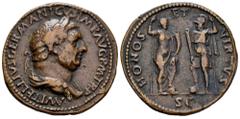 Paduans, Electrotypes and Copies Vitellius. Paduan sestertius. (Klawans-1). (Lawrence-27). Anv.: A VITELLIVS GERMANICVS IMP AVG P M TR P, laureate and draped bust to right. Rev.: HONOS ET VIRTVS, Hono