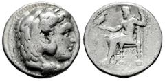Greek Coins Kingdom of Macedon. Philip III Arrhidaios. Tetradrachm. 323-317 BC. Babylon. (Price-3692). (Müller-1272). Anv.: Head of Herakles to right, wearing lion skin headdress. Rev.: Zeus Aëtophoro