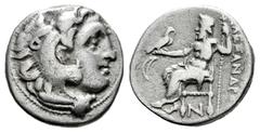 Greek Coins Kingdom of Macedon. Antigonos I Monophthalmos. Drachm. 310-301 BC. Kolophon. In the name and types of Alexander III.. (Price-1798). (Müller-271). (Sng Cop-924). Anv.: Head of Herakles to r