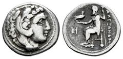 Greek Coins Kingdom of Macedon. Alexander III, "The Great". Drachm. 336-323 BC. Miletos. Struck under Philoxenos. (Price-2090). Anv.: Heracles' head to right coated with lion skin. Rev.: ΑΛΕΞΑΝΔΡΟ(Υ).