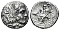 Greek Coins Kingdom of Macedon. Philip III Arrhidaios. Drachm. 323-322 BC. Sardes. Struck under Menander or Kleitos, in the name and types of Alexander III. (Price-2576). (ADM-I Series XI). Anv.: Head