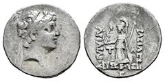 Greek Coins Cappadocian Kingdom. Ariarathes VIII Eusebes Epiphanes. Drachm. RY 2 = 99/8 BC. Mint B (Eusebeia under Mt. Tauros). (Hgc-7,835). Anv.: Diademed head to right. Rev.: ΒΑΣΙΛΕΩΣ ΑΡΙΑΡΑΘOV ΕVΣE