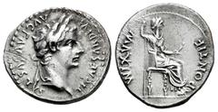 Roman Imperial Tiberius. Denarius. 14-37 AD. Lugdunum. (Ric-I 30). (Bmcre-48). (Rsc-16a). Anv.: TI CAESAR DIVI AVG F AVGVSTVS, laureate head to right. Rev.: PONTIF MAXIM, Livia, as Pax, seated to righ