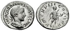 Roman Imperial Gordian III. Denarius. 241-243 AD. Rome. (Ric-IV 115). (Rsc-243). Anv.: IMP GORDIANVS PIVS FEL AVG, laureate, draped and cuirassed bust to right. Rev.: P M TR P III COS II P P, Gordian 