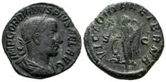 Roman Imperial Gordian III. Sestertius. 243-244 AD. Rome. (Spink-8741). (Ric-337a). Anv.: IMP GORDIANVS PIVS FEL AVG, laureate and draped bust of Gordianus III right. Rev.: VICTORIA AETERNA SC. Victor