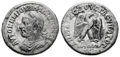 Roman Imperial Philip I. Seleucis and Pieria. Tetradrachm. 249 AD. Antioch. (Prieur-479). Anv.: AVTOK K M IOVΛI ΦIΛIΠΠOC CЄB, laureate, cuirassed bust of Philip left. Rev.: ΔHMAPX ЄΞOVCIAC VΠATO Δ, ea