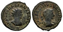 Roman Imperial Vabalathus and Aurelian. Antoninianus. 270-272 AD. Antioch. (Ric-V 1,381). Anv.: IMP C AVRELIANVS AVG, radiate and cuirassed bust to right; S below. Rev.: VABALATHVS VCRIMDR, laureate, 