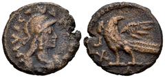 Byzantine Empire Ostrogoths. Struck during the reigns of Theodoric and Athalaric. Nummus. 493-553 AD. Rome. (MEC-101). (Bmc-Vandals 14). Anv.: INVICTA ROMA, helmeted bust of Roma right. Rev.: Eagle wi