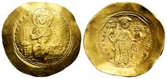 Byzantine Empire Constantine X Ducas. Histamenon nomisma. 1059-1067 AD. Constantinople. (Doc-1b). (Sear-1847). Anv.: + IҺ(retrograde)I XIΓ RЄX RЄINANTҺIM, Christ Pantokrator enthroned facing. Rev.: + 