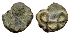 Visigothic Coins Visigothic Coins. Nummus. Second half of the century VII. Emérita (Mérida). (Crusafont-Group C, type 39/41). Anv.: Very elementary effigy to right. Rev.: Monogram formed by an M with 