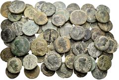 Large Lots Collection remains containing 70 coins of the Roman Empire. A large number of As, Dupondius and Sestertius type bronzes from different Emperors such as: Augustus, Claudius I, Domitian, Titu