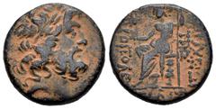 Greek Coins Seleucis and Pieria. Tetrachalkon. 63-28 BC. Antioch. (RPC-I 4205ff). Anv.: Laureate head of Zeus right. Rev.: ANTIOXEΩN THΣ MHTPOΠOΛEΩΣ. Zeus seated left on throne, holding crowning Nike 