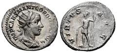 Roman Imperial Gordian III. Antoninianus. 240 d.C. Rome. (Ric-IV 39). (Rsc-383). Anv.: IMP CAES M ANT GORDIANVS AVG, radiate, draped and cuirassed bust to right. Rev.: VIRTVS AVG, Virtus standing faci