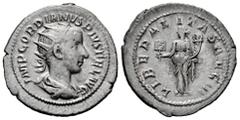 Roman Imperial Gordian III. Antoninianus. 240-241 d.C. Rome. (Ric-IV 67). (Rsc-142). Anv.: IMP GORDIANVS PIVS FEL AVG, radiate, draped and cuirassed bust to right. Rev.: LIBERALITAS AVG III, Liberalit