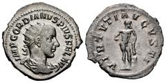 Roman Imperial Gordian III. Antoninianus. 241-243 d.C. Rome. (Ric-IV 95). (Rsc-404). Anv.: IMP GORDIANVS PIVS FEL AVG, radiate, draped and cuirassed bust to right. Rev.: VIRTVTI AVGVSTI, Hercules stan