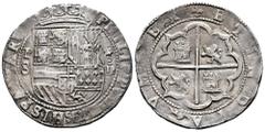 Philip II (1556-1598) Philip II (1556-1598). 8 reales. ND (1577-1588). Lima. D. (Diego de la Torre). (Cal-655). (Sellschopp-128). Ag. 27,25 g. Shield between P/8-*/D. Very good specimen. Rare. This co