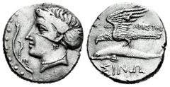 Greek Coins Paphlagonia. Sinope. Drachm. 330-300 BC. Aristobo(los) magistrate. (SNG BM Black Sea-1463). Anv.: Head of nymph left, hair held hair in saccos, wearing triple-pendant earring and necklace;