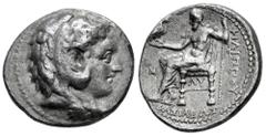 Greek Coins Kingdom of Macedon. Philip III Arrhidaios. Tetradrachm. 323-317 BC. Babylon. (Price-P181). (Müller-P99). Anv.: Head of Herakles to right, wearing lion skin headdress. Rev.: Zeus Aëtophoros