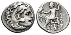 Greek Coins Kingdom of Macedon. Antigonos I Monophthalmos. Drachm. 310-301 BC. Abydos. In the name and types of Alexander III. (Price-1564). (Müller-297). Anv.: Head of Herakles to right, wearing lion