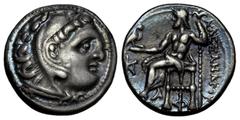 Greek Coins Kingdom of Macedon. Antigonos I Monophthalmos. Drachm. 310-301 BC. Kolophon. Struck as Strategos or king of Asia, in the name and types of Alexander III. (Price-1823). (Müller-808). Anv.: 