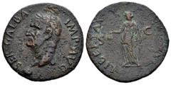 Roman Imperial Galba. Unit. 68 AD. Tarraco. (Ric-69). Anv.: SER•GALBA•IMP•AVG, laureate head left, globe at point of bust. Rev.: LIBERTAS (PVBLICA), Libertas draped, standing left, holding pileus and 