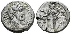 Roman Imperial Antoninus Pius. Tetradrachm. RY 7 = 143/4 AD. Egypt. Alexandria. (Dattari-2178). (RPC-13508). Anv.: ΑΝΤѠΝΙΝΟС СЄΒ ЄVСЄΒ, laureate head right. Rev.: Athena-Dikaiosyne standing facing, he
