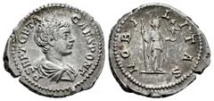 Roman Imperial Geta. Denarius. 200-202 AD. Rome. (Ric-IV 13a). (Bmcre-223). (Rsc-90). Anv.: P SEPT GETA CAES PONT, bare-headed and draped bust to right. Rev.: NOBILITAS, Nobilitas standing facing, hea
