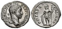 Roman Imperial Severus Alexander. Denarius. 231 AD. Rome. (Ric-IV 108). (Bmcre-774). (Rsc-409). Anv.: IMP ALEXANDER PIVS AVG, laureate head to right, slight drapery on far shoulder. Rev.: P M TR P X C