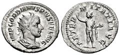 Roman Imperial Gordian III. Antoninianus. 241-243 AD. Rome. (Ric-83). (Rsc-41). Anv.: IMP GORDIANVS PIVS FEL AVG, radiate, draped and cuirassed bust to right. Rev.: AETERNITATI AVG, Sol standing to le