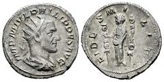 Roman Imperial Philip I. Antoninianus. 244-247 AD. Rome. (Ric-IV 34b). (Rsc-58). Anv.: IMP M IVL PHILIPPVS AVG, radiate, draped and cuirassed bust to right. Rev.: FIDES MILITVM, Fides standing to left