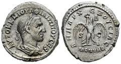 Roman Imperial Philip I. Seleucis and Pieria. Tetradrachm. 244-249 AD. Antioch. (Prieur-308). (McAlee-901d). Anv.: AYTOK K M IOYΛ ΦΙΛΙΠΠΟΥ CЄB. Laureate, draped and cuirassed bust of Philip I to right