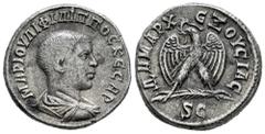 Roman Imperial Philip II. Seleucis and Pieria. Tetradrachm. 244-249 AD. Antioch. (Prieur-331). (McAlee-1006). Anv.: MAP IOYΛΙ ΦΙΛΙΠΠΟC ΚΕCAP. Bareheaded and draped bust right. Rev.: ΔHMAPX EΞOYCIAC. E