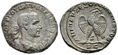 Roman Imperial Trebonianus Gallus. Seleucis and Pieria. Tetradrachm. 251-253 AD. Antioch. (Prieur-664). (McAlee-1172f). Anv.: AYTOK K Γ OYIB TPЄB ΓAΛΛOC CЄB. Laureate, draped and cuirassed bust. Rev.: