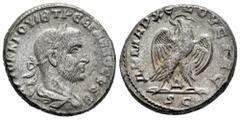 Roman Imperial Trebonianus Gallus. Seleucis and Pieria. Tetradrachm. 252-253 AD. Antioch. (Prieur-677). (McAlee-1176d). Anv.: AYTOK K Γ OYIB TPЄB ΓAΛΛOC CЄB. Laureate, draped and cuirassed bust to rig