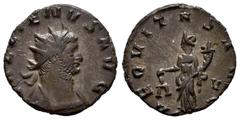 Roman Imperial Gallienus. Antoninianus. 262 AD. Rome. (Ric-V 1). (Mir-500q). Anv.: GALLIENVS AVG, radiate and cuirassed bust to right. Rev.: AEQVITAS AVG, Aequitas standing to left, holding cornucopia
