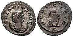 Roman Imperial Salonina. Antoninianus. 257-258 AD. Rome. (Ric-25 (Galieno)). (Rsc-94a). Anv.: SALONINA AVG. Diademed and draped bust right set on crescent. Rev.: PVDICITIA. Pudicitia seated left, rais