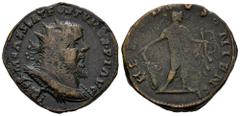 Roman Imperial Postumus. Double sestertius. 261 AD. Trier. (Ric-V. 2 131 (Lugdunum)). (Elmer-223). Anv.: IMP C M CASS LAT POSTVMVS · P · F AVG, radiate, draped and cuirassed bust to right. Rev.: HERC 
