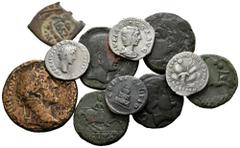 Large Lots Lot of 11 coins; 4 denarii and 1 sestertius of the Roman Empire; 5 aces of Ancient Hispania; 1 countrermark 8 maravedis 1652 of the Habsburgs. TO EXAMINE. Est...150,00. Spanish description: