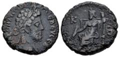 Imperio Romano Cómodo. Tetradracma. RY 29 = 188/89 d.C. Alejandría. (Dattari-(Savio) 3895). (Emmett-2567). Anv.: M A KOM ANTѠ CEBEV CEB. Cabeza laureada a la derecha. Rev.: Zeus entronizado a la izqui
