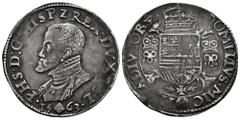 Philip II (1556-1598) Philip II (1556-1598). 1/2 escudo felipe. 1563. Nimega. (Tauler-1033). (Vti-993 var.). (Vanhoudt-267.NIJ). Ag. 15,89 g. Nice patina. Ex Rocaberti Collection, Áureo (19/05/1992), 