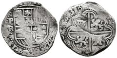 Philip IV (1621-1665) Philip IV (1621-1665). 8 reales. 1638. Potosi. TR. (Cal-1465). (Paoletti-206). Ag. 27,10 g. Rare. Ex Áureo&Calicó (12/12/2019), lot 44. Almost VF. Est...600,00. Spanish descripct