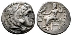 Greek Coins Kingdom of Macedon. Philip III Arrhidaios. Drachm. 323-319 BC. Kolophon. Struck under Menander or Kleitos, in the types of Alexander III. (Price-P43). (Tesorillo-Jonia 9, Plate Coin). Anv.