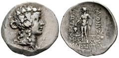 Greek Coins Thrace Islands. Thasos. Tetradrachm. 168-45 BC. (Schönert-Geiss-1134/5). (Hgc-3.2, 1556). (Tesorillo-Tracia 26, Plate Coin). Anv.: Head of Dionysos right, wearing ivy wreath. Rev.: ΔΙΟΝΥΣΟ