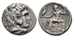 Greek Coins Seleukid Kingdom. Seleukos I Nikator. Tetradrachm. 311-300 BC. Babylon. In the name and types of Alexander III of Macedon. (SC-82.5b). (Price-3747). (Tesorillo-Babilonia 2, Plate Coin). An