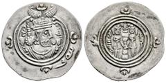 Greek Coins Sassanid Empire. Khusro II. Drachm. RY 37 = 626. WYH (Veh-az-Amid-Kavād). (Göbl-II/3). (Tesorillo-Sasánidas 7, Plate Coin). Ag. 4,17 g. Almost XF. Est...60,00. Spanish Description: Imperio