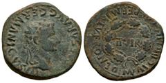 Celtiberian Coins Bilbilis. Time of Caligula. Unit. 37-41 AD. Calatayud (Zaragoza). (Abh-286). (Tesorillo-Bilbilis 4, Plate Coin). Anv.: C. CAESAR. AVG. GERMANICVS. IMP. around laureate head of Caligu