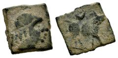 Celtiberian Coins Kastilo-Castulo. Sextans?. 180 BC. Cazlona (Jaén). (Abh-746). (Tesorillo-Castulo 92, Plate Coin). Anv.: Diademed male head right. Rev.: Bull right, crescent above. Ae. 1,78 g. This t